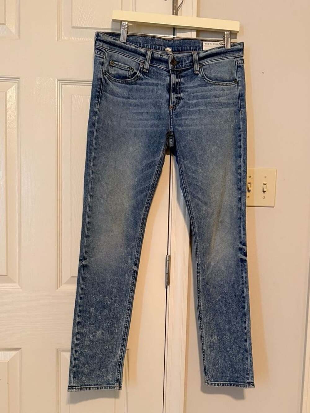 Rag & Bone Dre Capri Jeans Size 27 Acid Blue Distressed Denim
